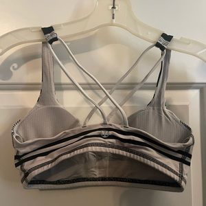 Lululemon black & white stripe Sports Bra